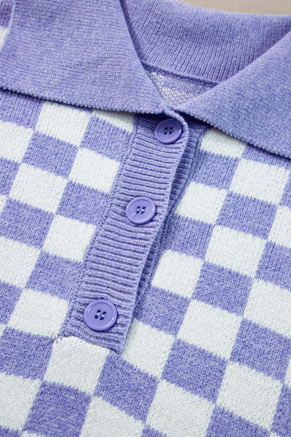 Purple Checkered Sweater
