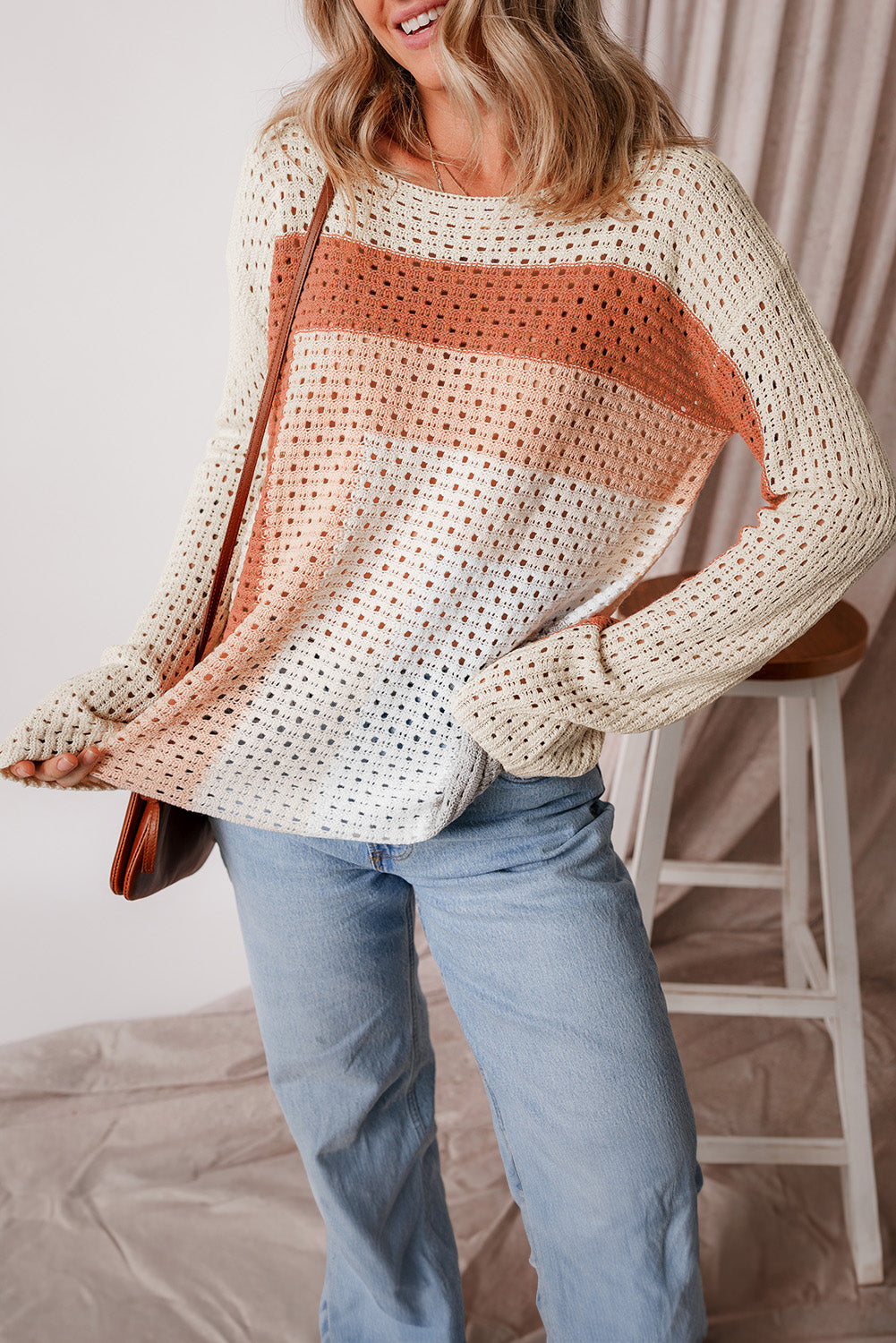 Apricot Baggy Sweater Top
