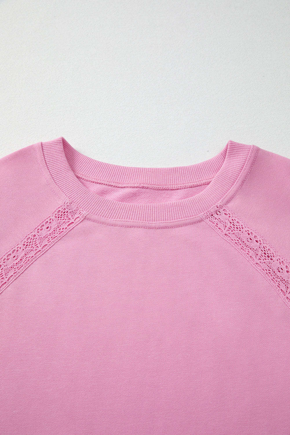 Bright Pink Lace Sweatshirt