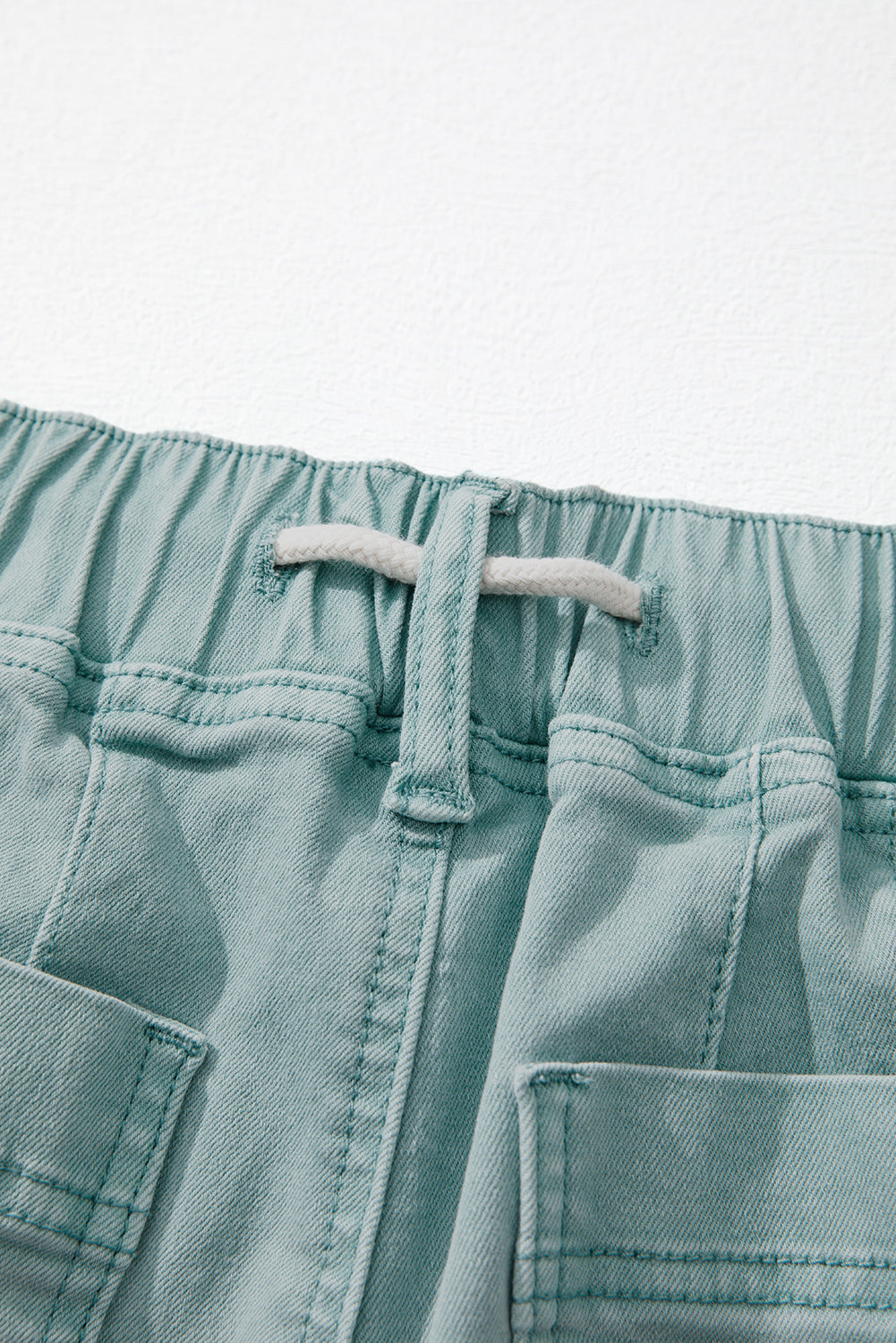Smoke Green Mineral Wash Wide Leg Jeans