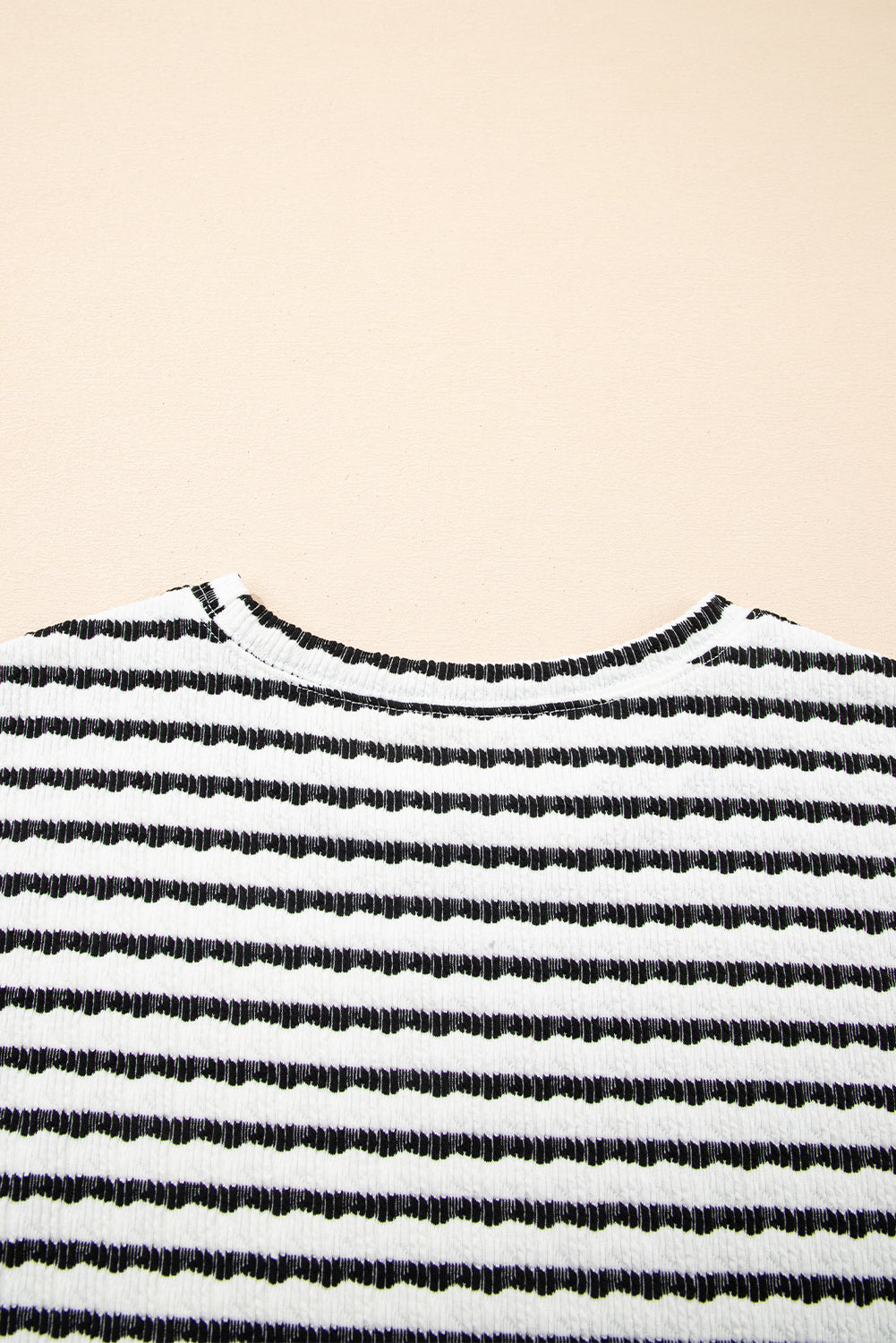 Black Stripe Top and Drawstring Shorts Set
