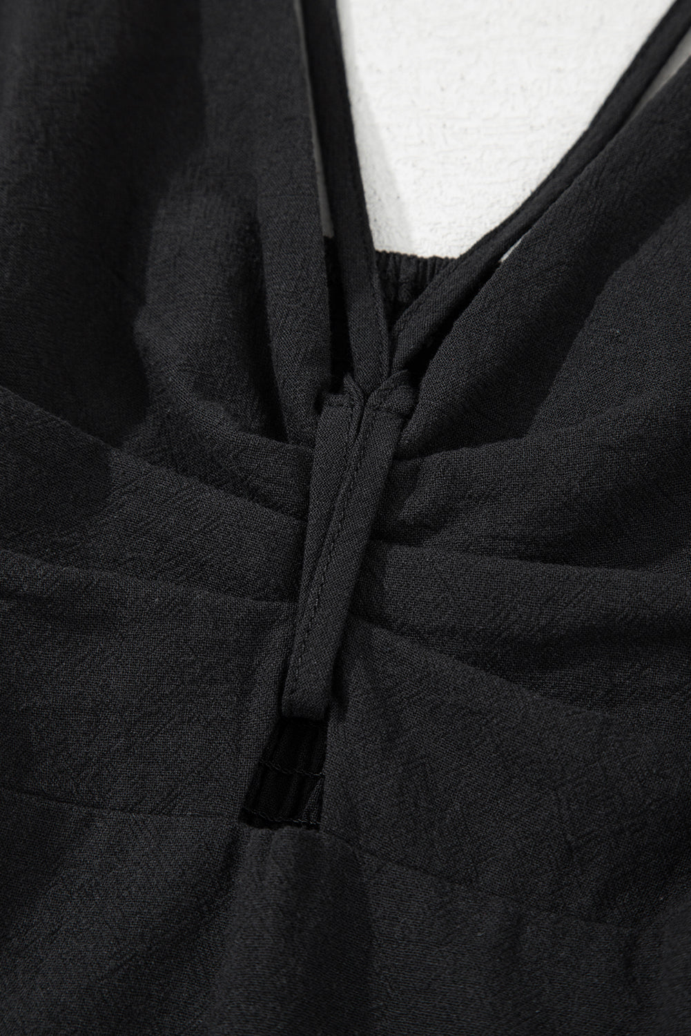 Black Smocked Wide Leg Jumpsuit