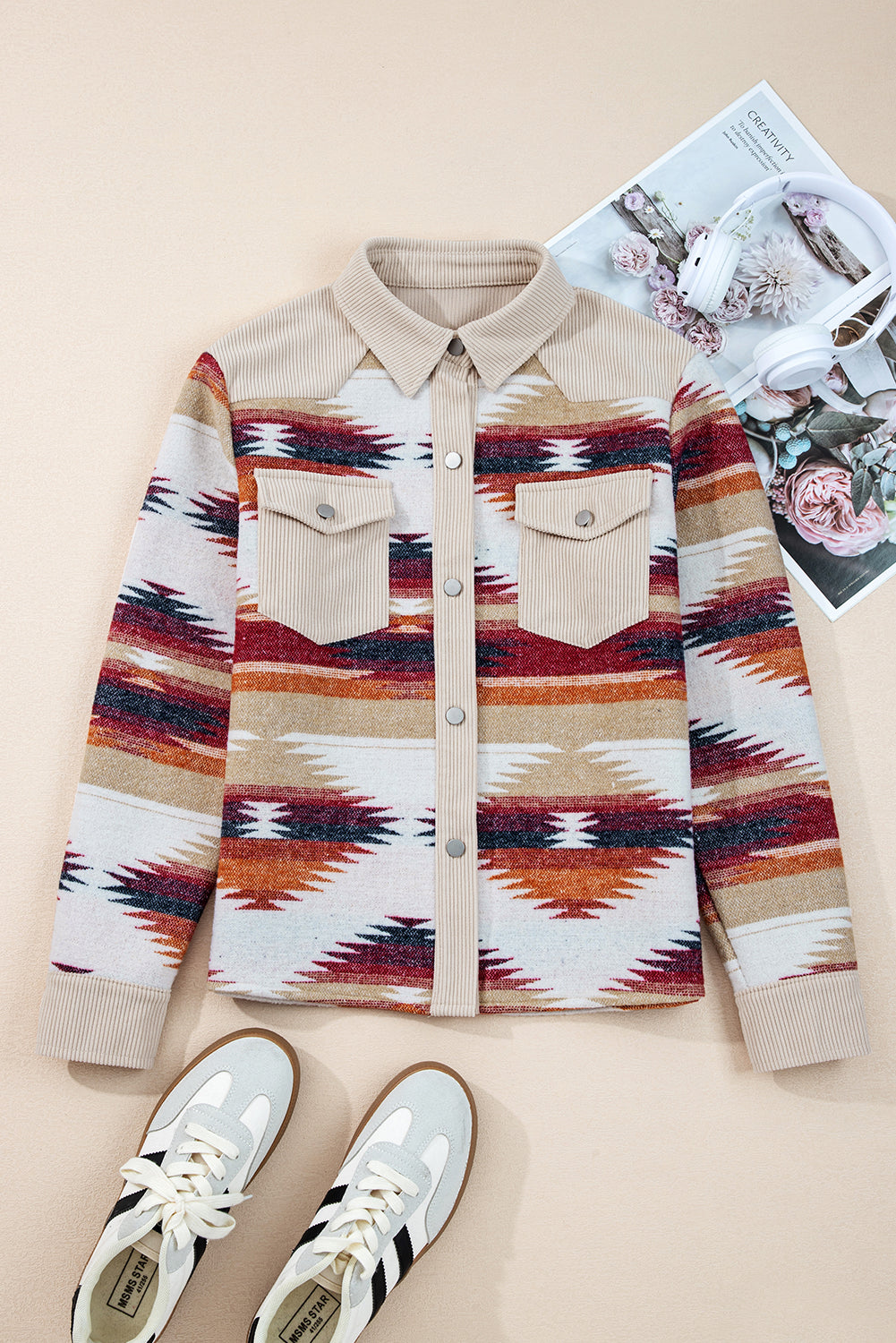 Multicolour Western Aztec Shacket
