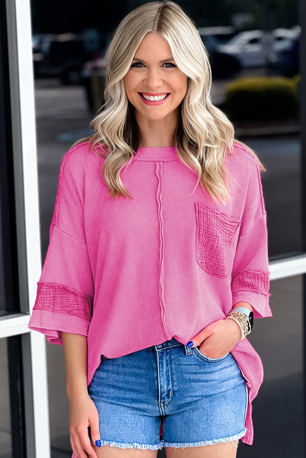 Bright Pink Oversized Top