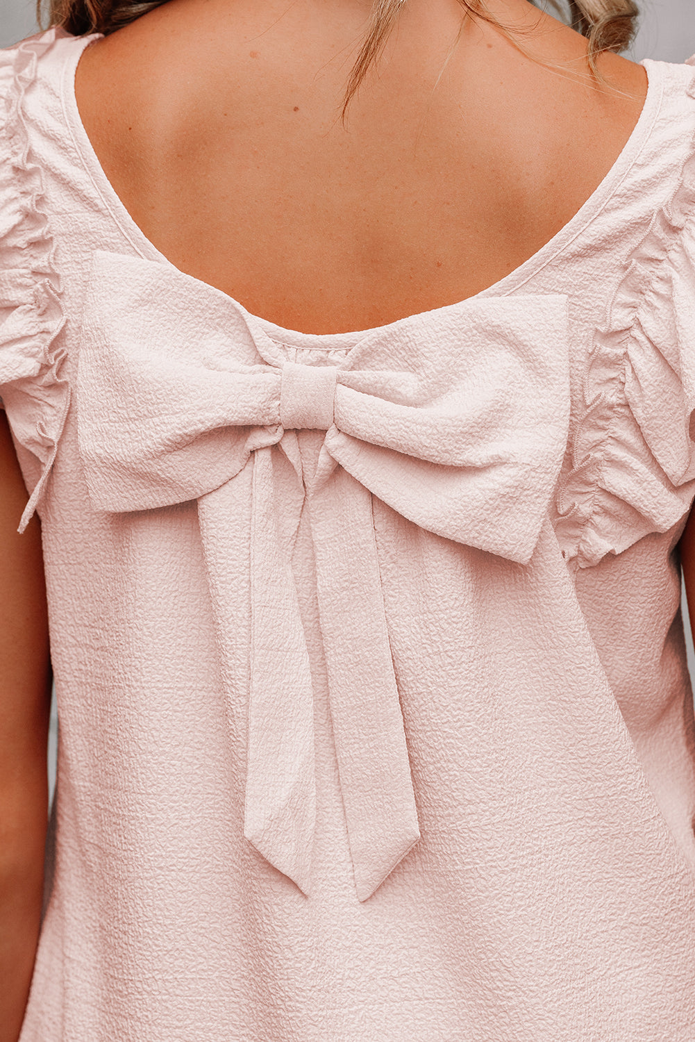 Light Pink Bow Back Mini Dress
