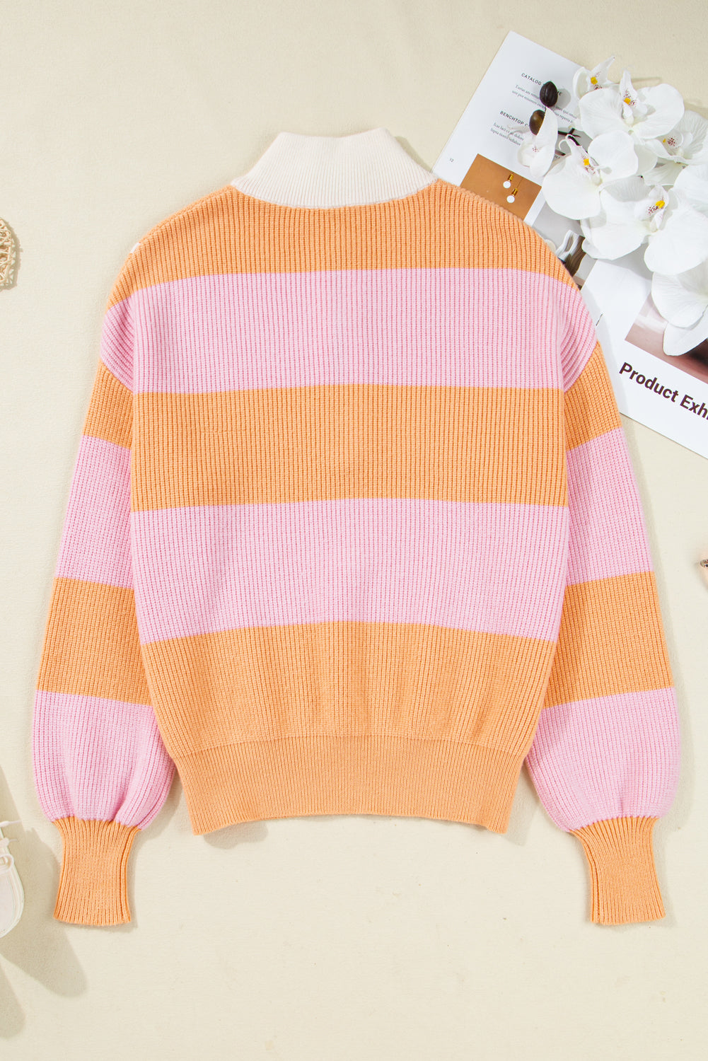 Orange Stripe Oversize Sweater