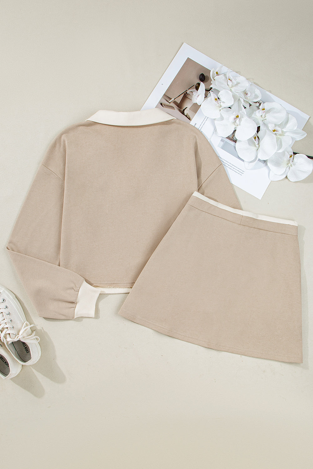Parchment Colorblock Patchwork Skirt Set