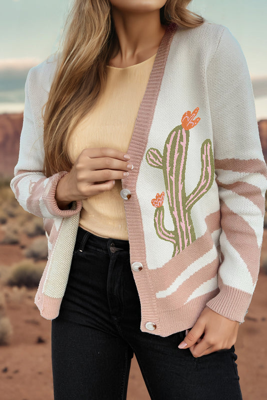 Apricot Desert Cactus Cardigan