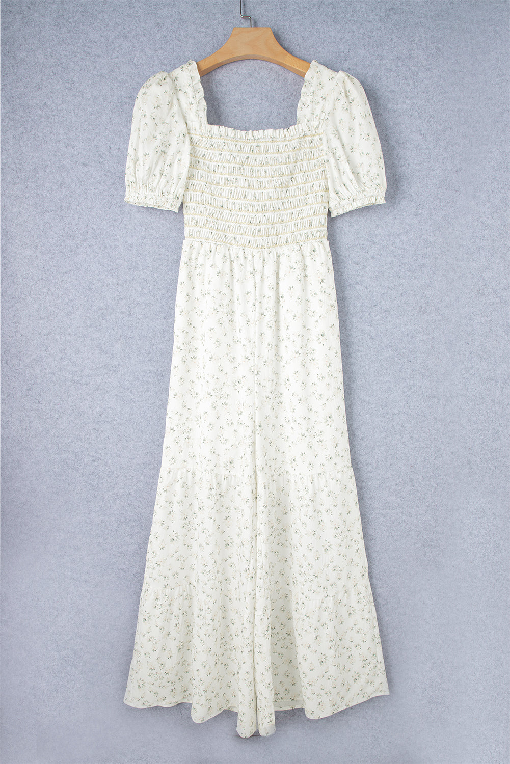 White Boho Puff Sleeve Jumpsuit