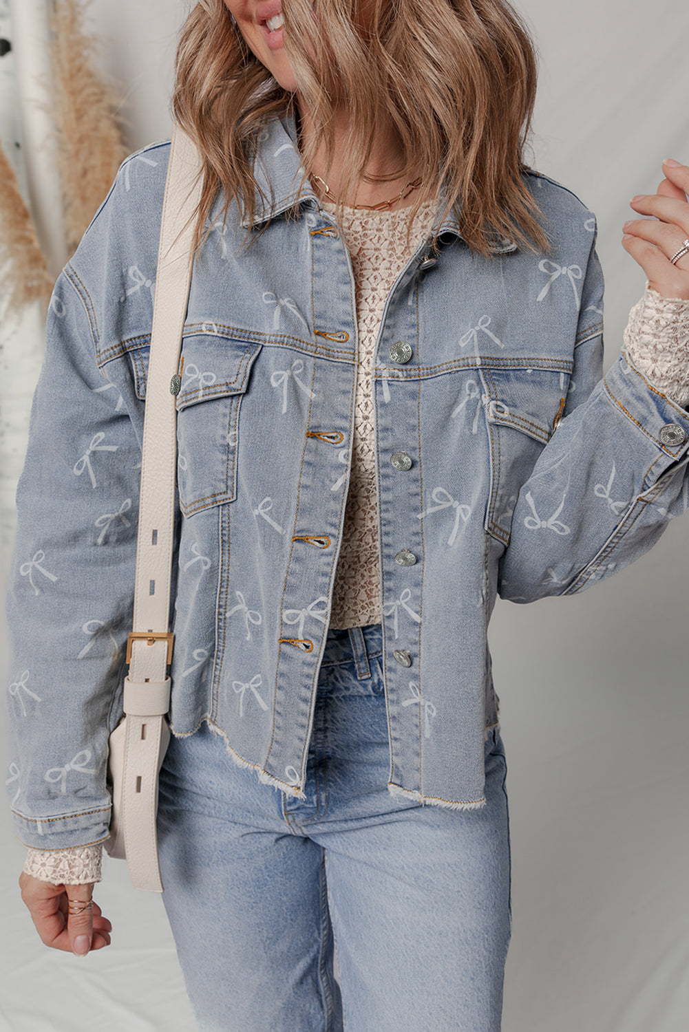 Blue Bow Knot Denim Jacket