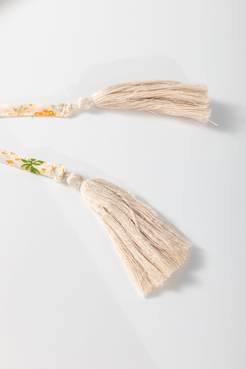 Apricot Boho Floral Tassel Mini Dress