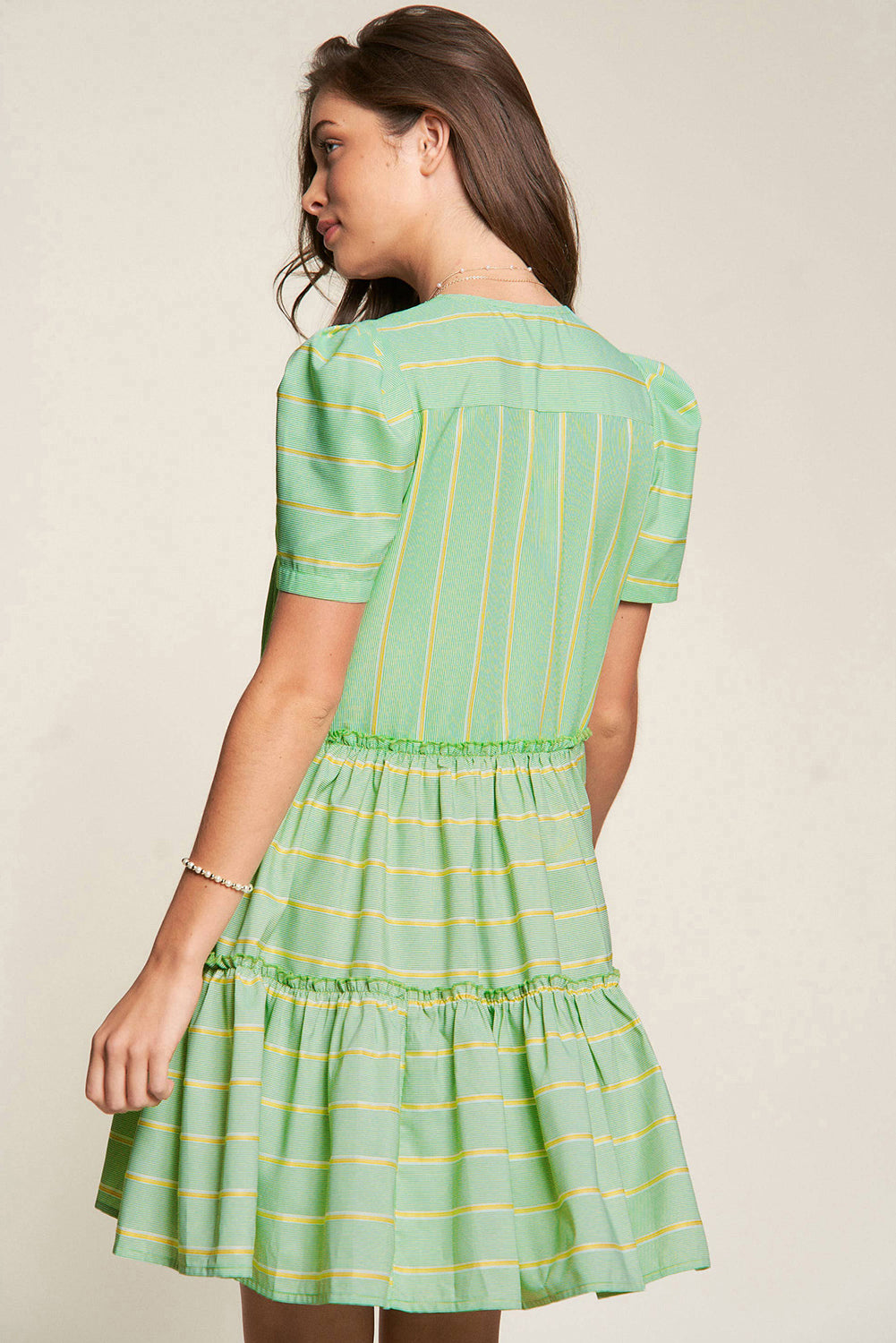 Green Stripe A-line Dress
