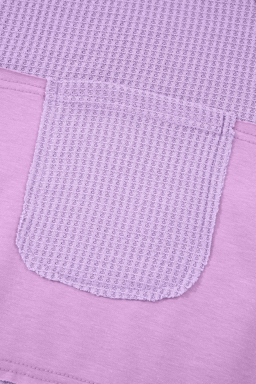 Thermal Knit Patchwork Long Sleeve Top