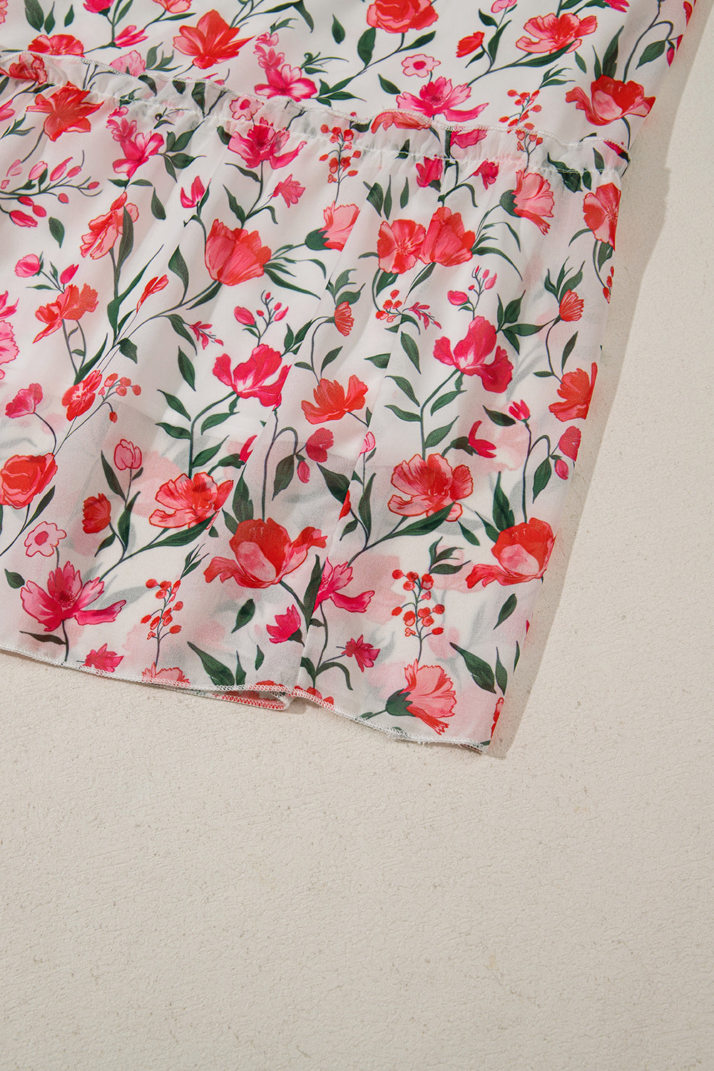 Pink Floral Ruffle Maxi Dress