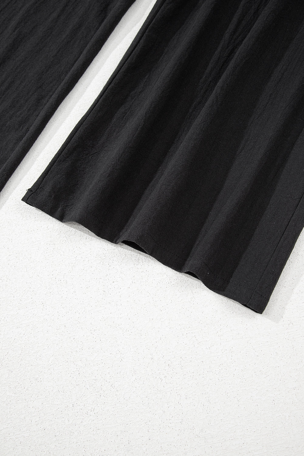Black Smocked Wide Leg Jumpsuit