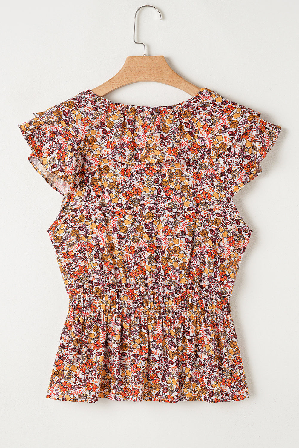 Red Floral Print Blouse