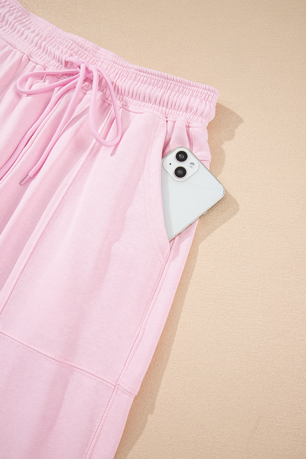 Light Pink Drawstring Jogger Pants