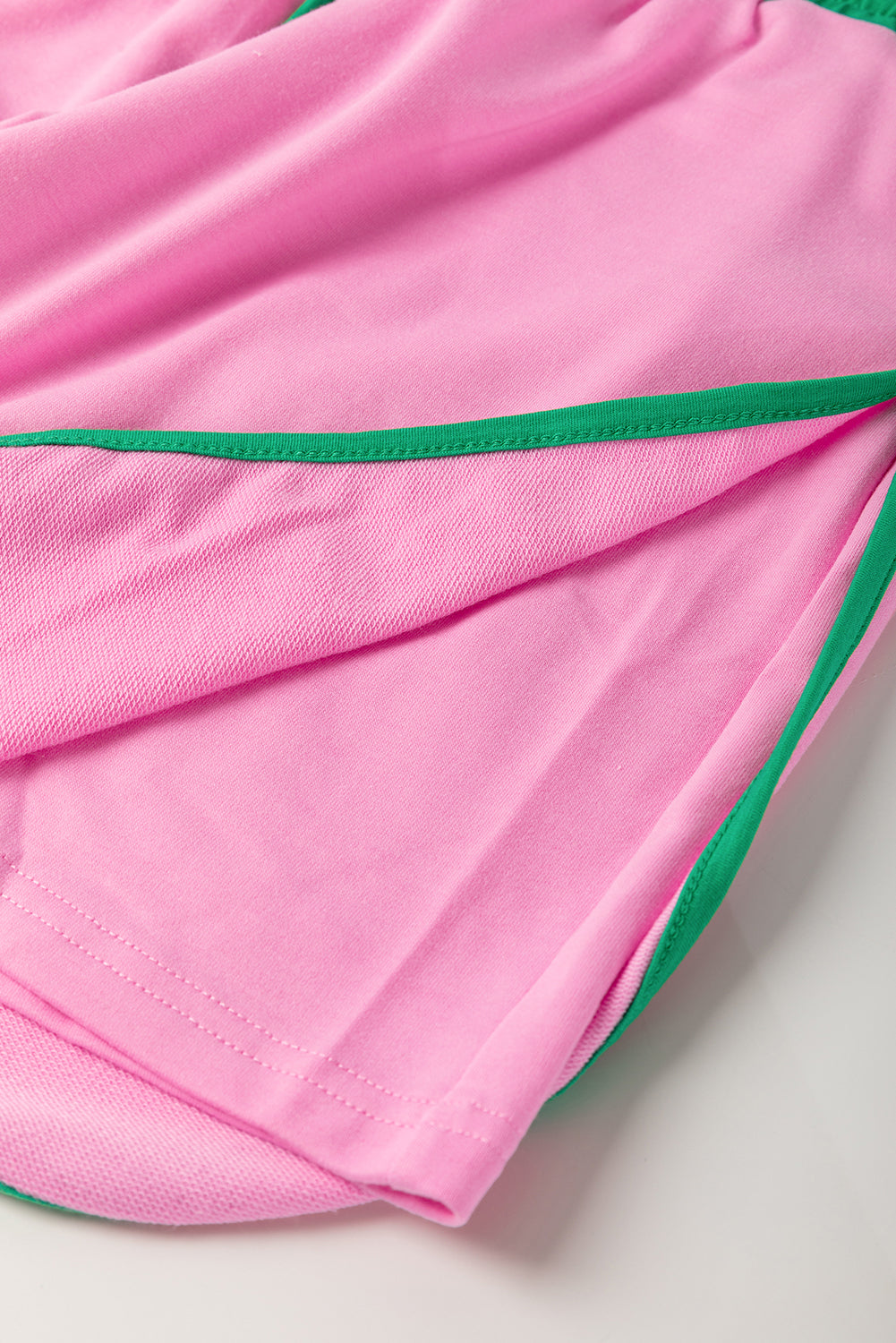 Pink & Green Trim Shirt and Skirt Set