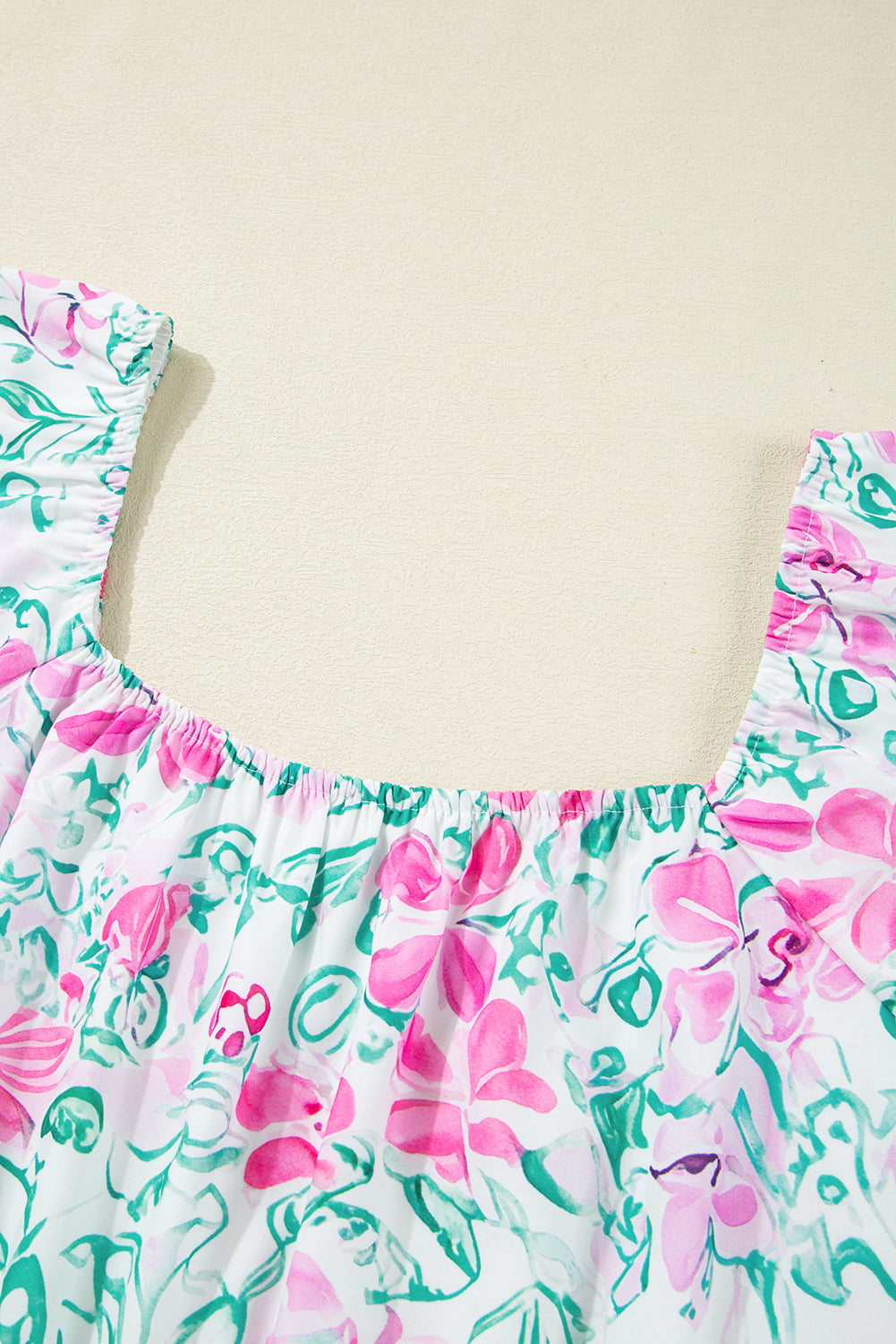 White Floral Print Mini Dress