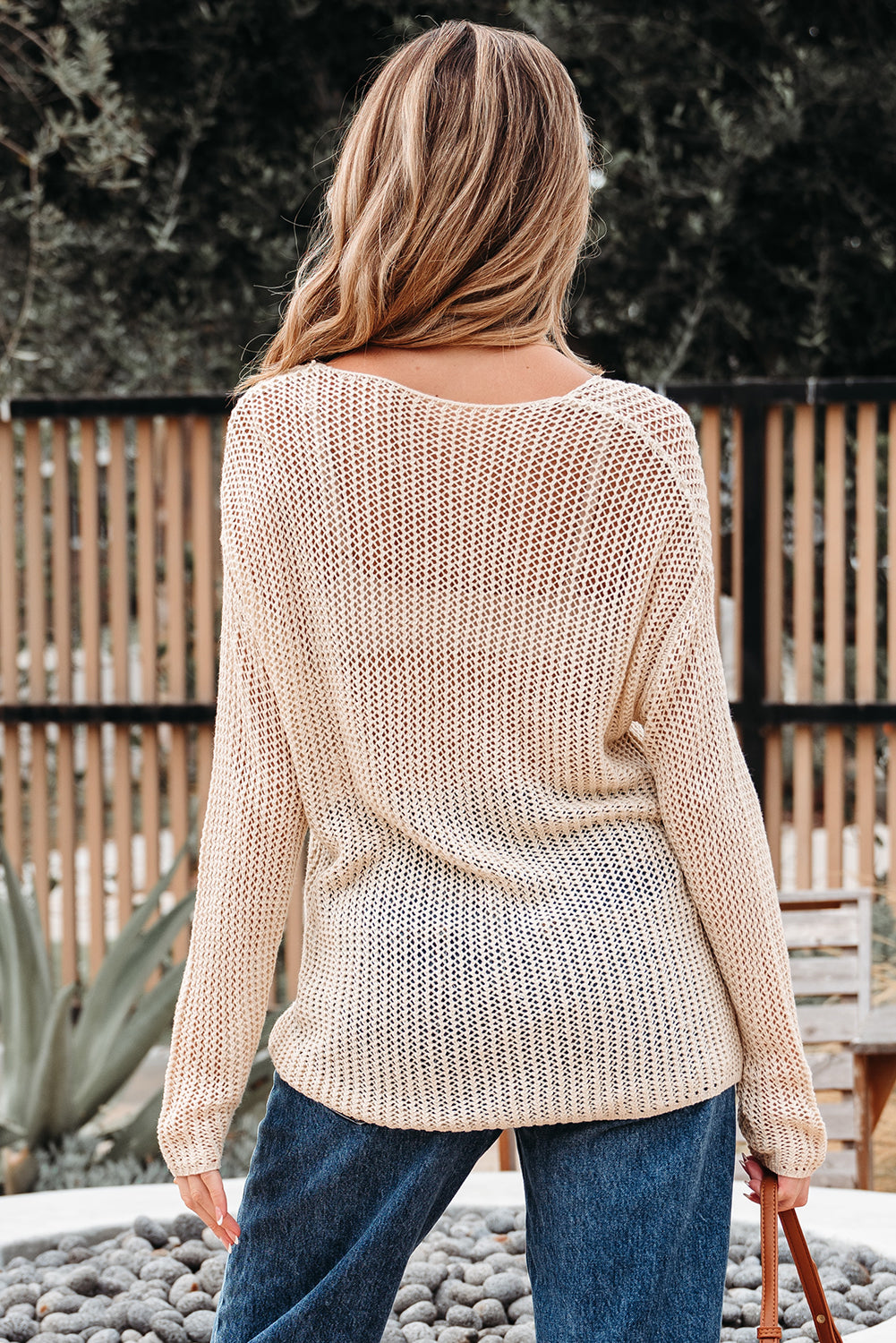 Smoke Gray Crochet Sweater