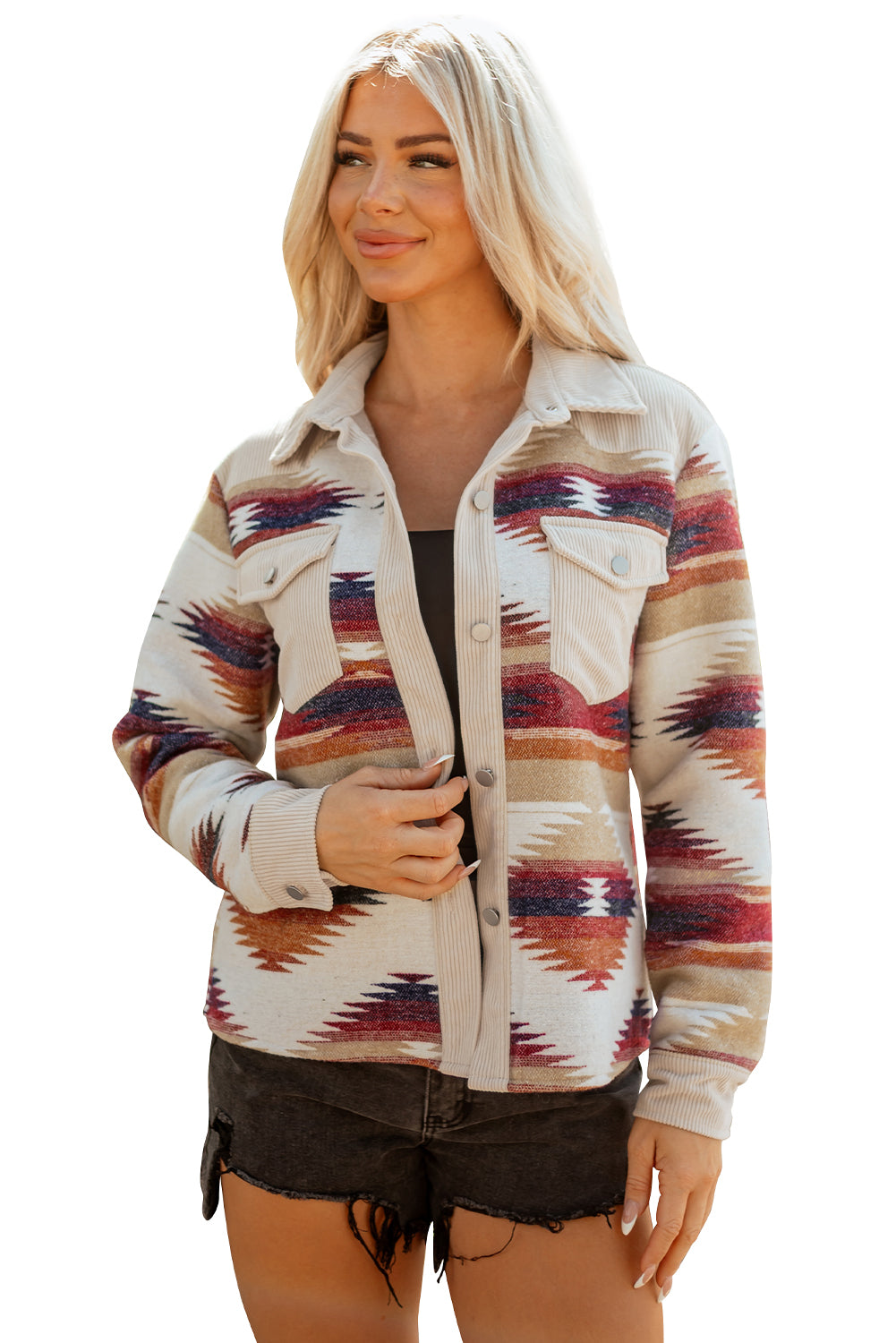 Multicolour Western Aztec Shacket