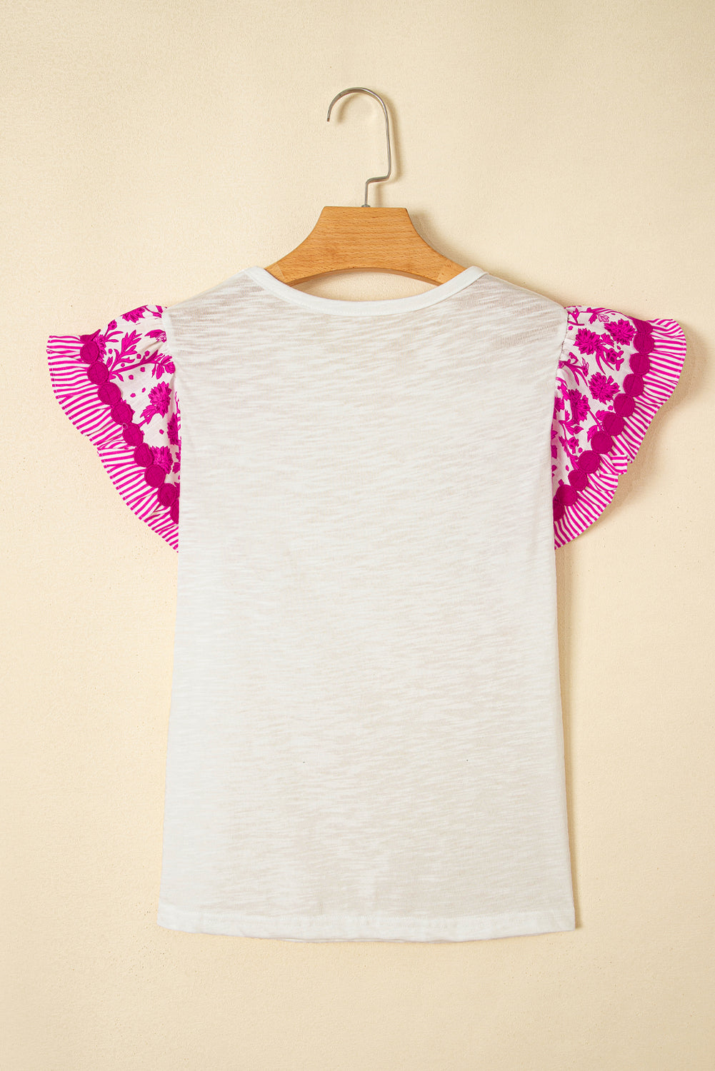 Rose Trim Patchwork Blouse