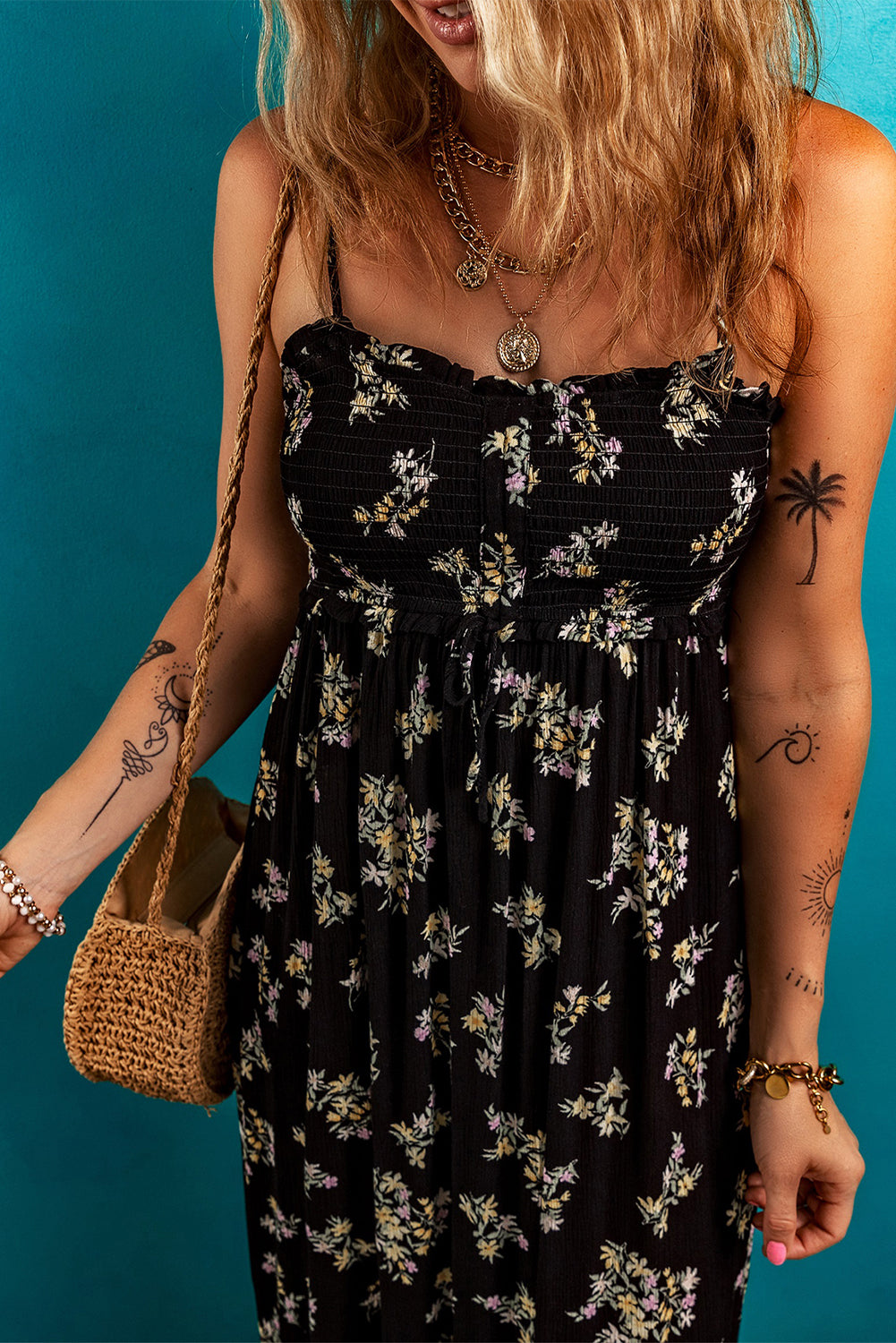 Black Floral Maxi Dress