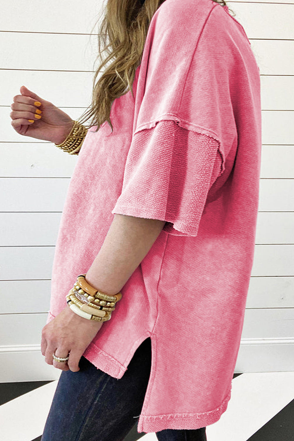 Strawberry Pink Mineral Wash Top