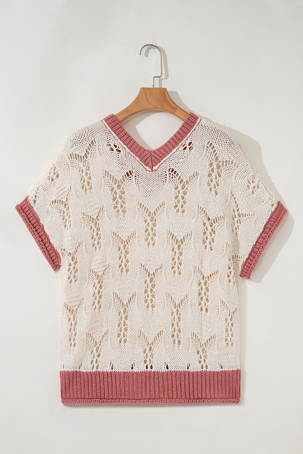 Embroidered Flowers Colorblock Sweater