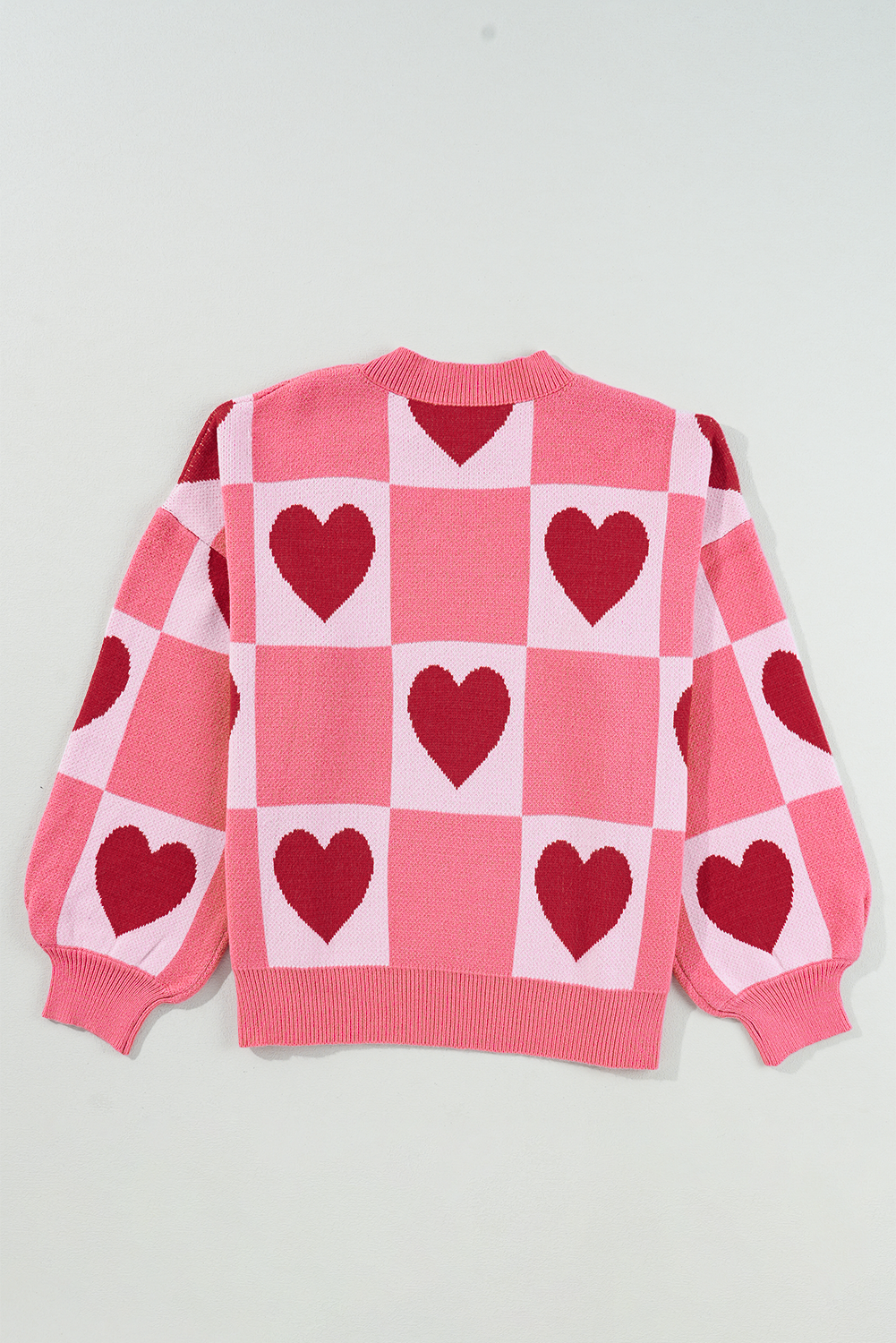 Pink Heart Block Sweater
