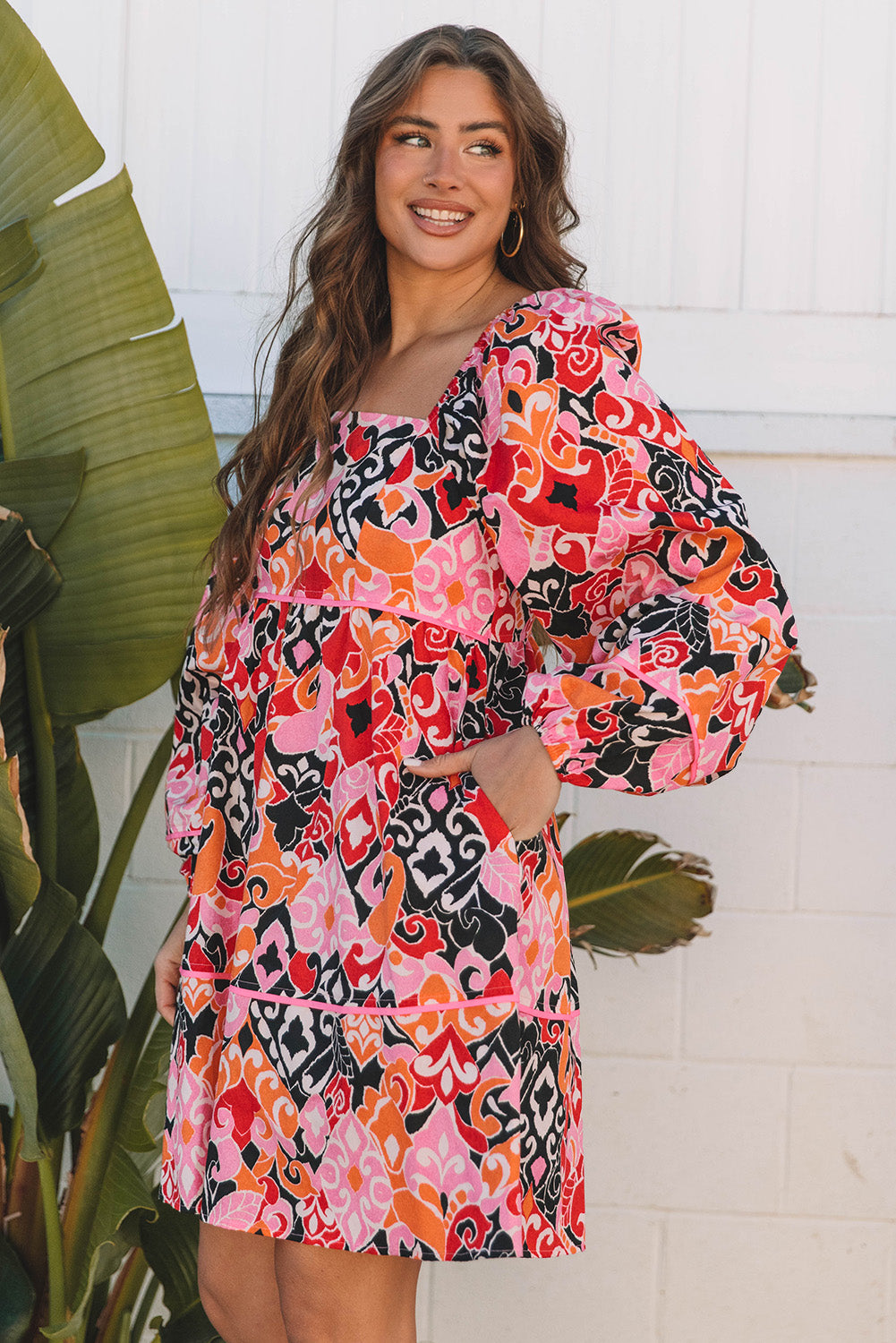 Pink Bohemian Mini Dress