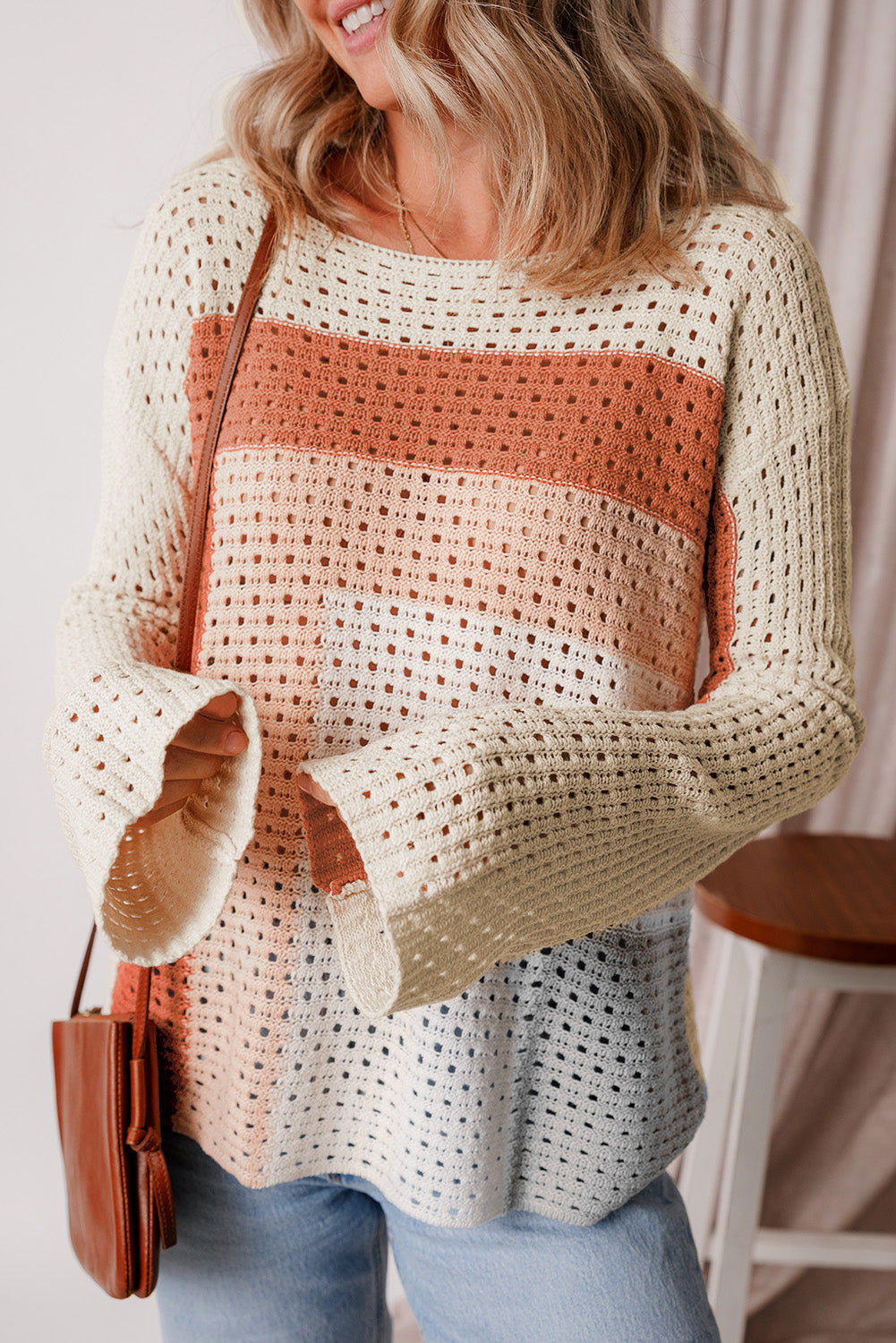 Apricot Baggy Sweater Top