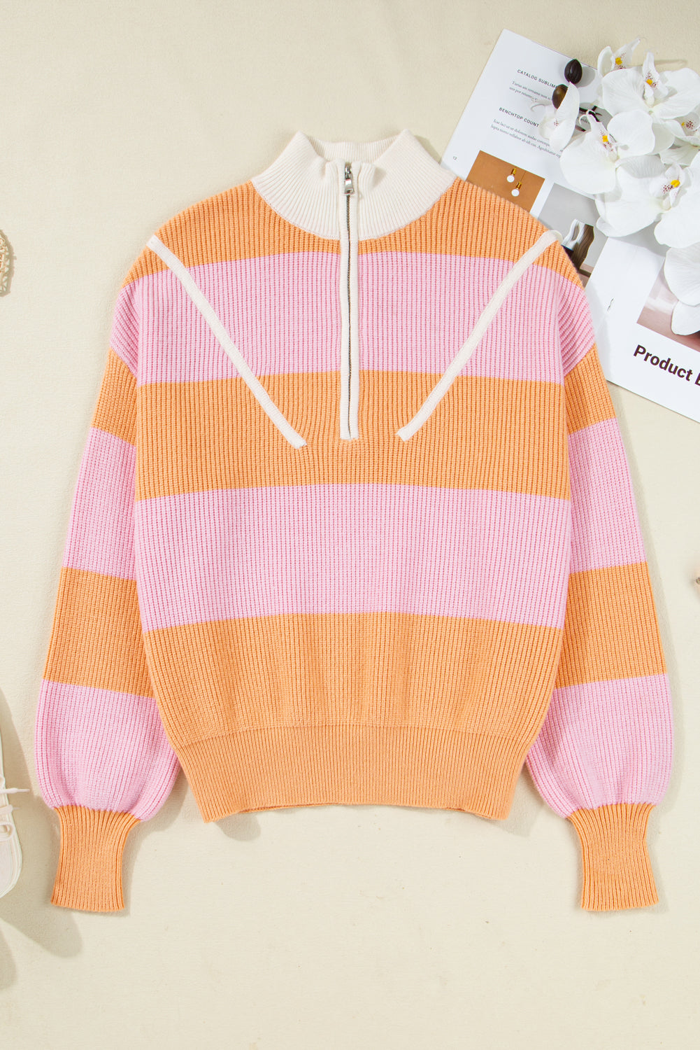 Orange Stripe Oversize Sweater