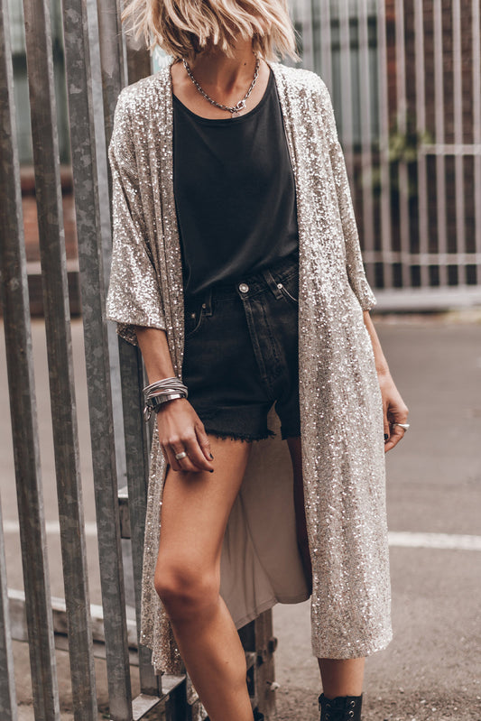 Apricot Open Front Duster Kimono