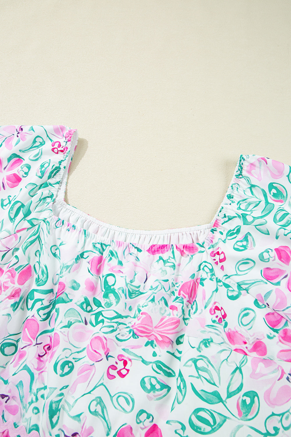 White Floral Print Mini Dress