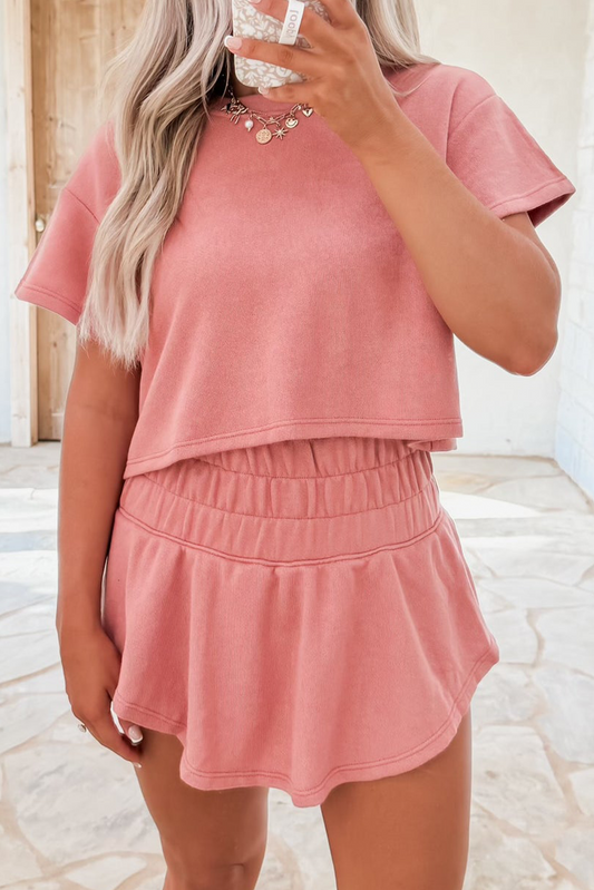 Blossom Cropped Tee & Skort Set