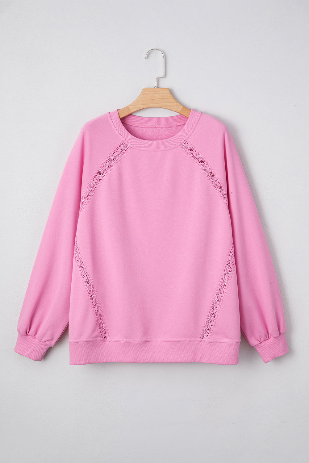 Bright Pink Lace Sweatshirt