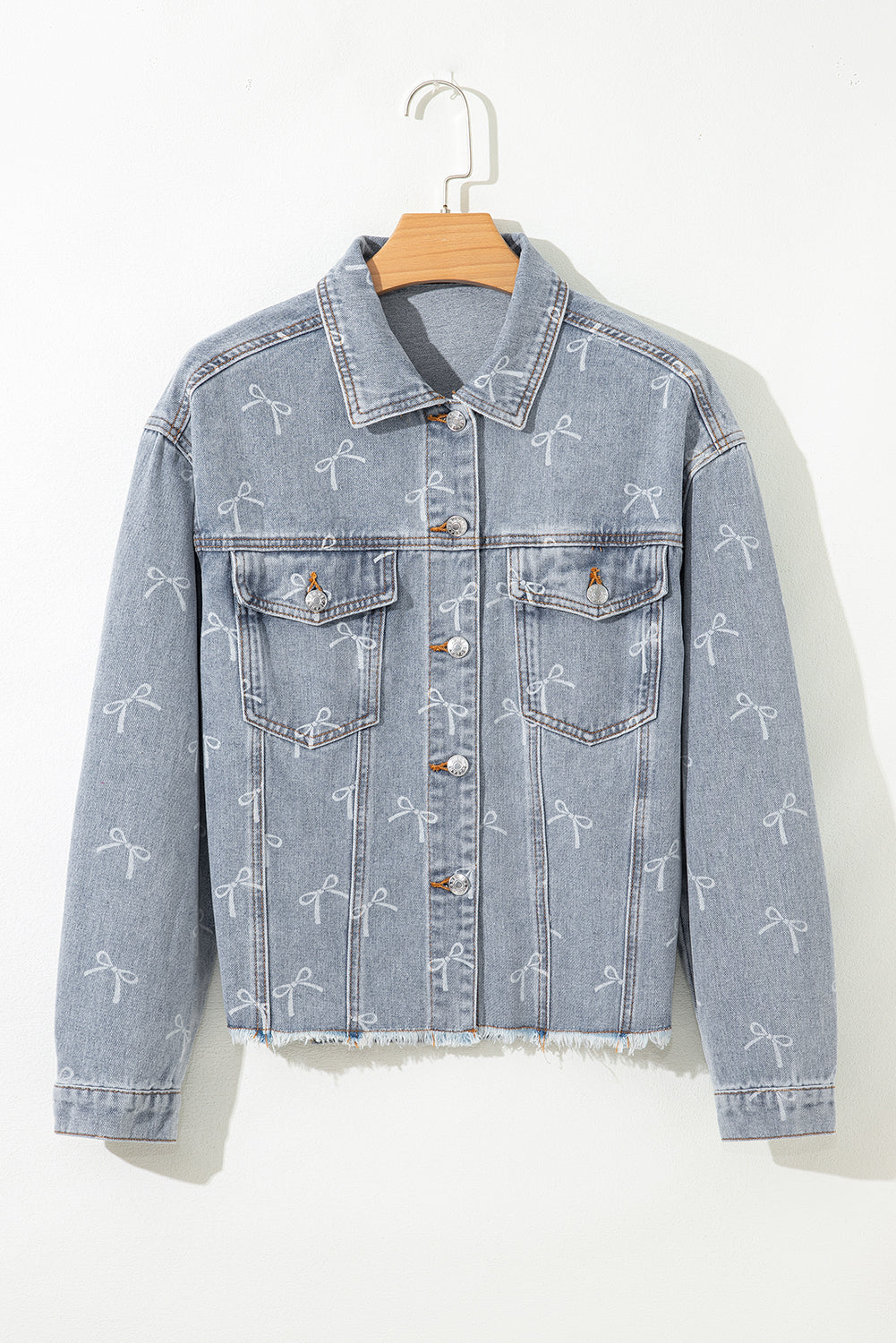 Blue Bow Knot Denim Jacket