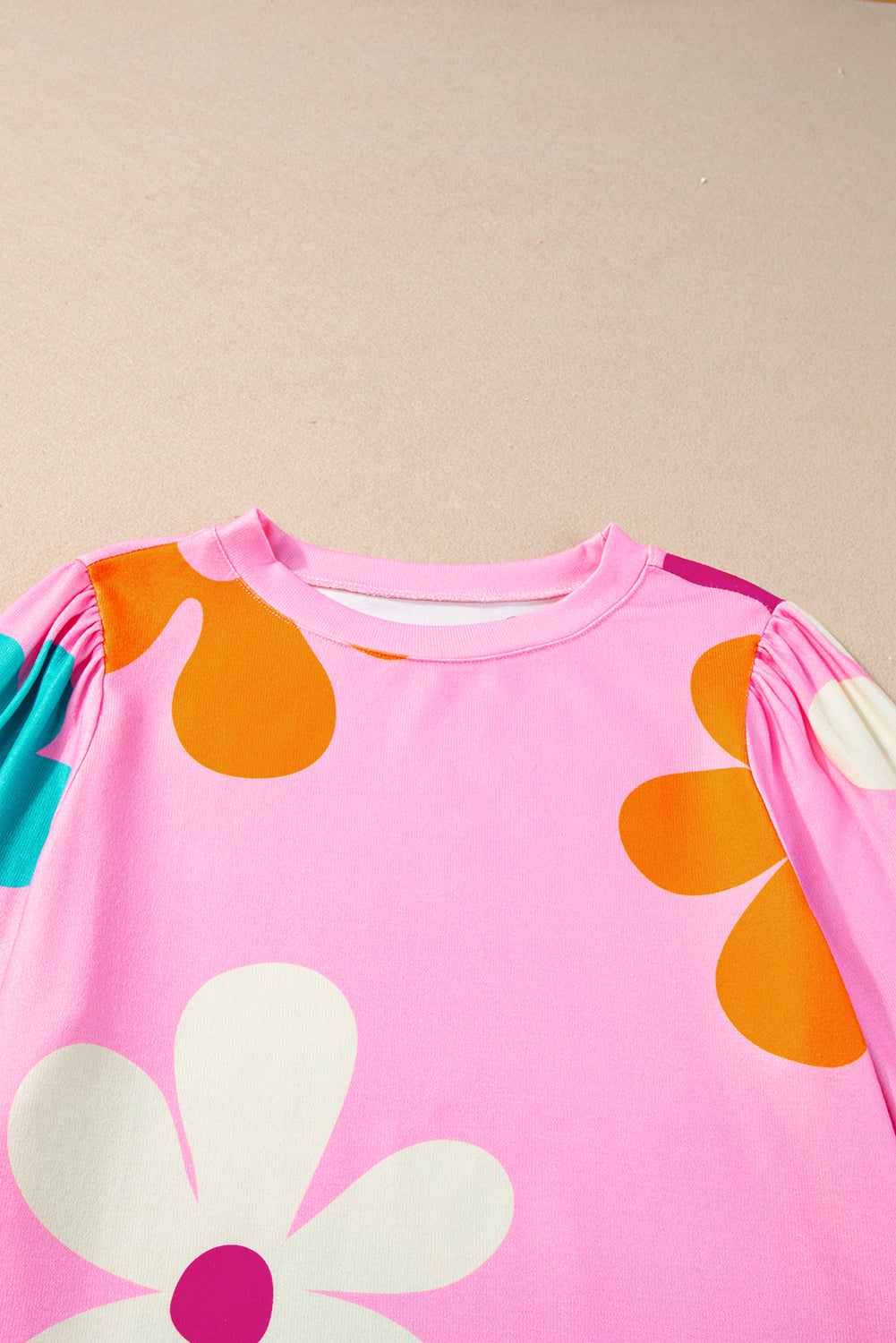 Rose Flower Print Top