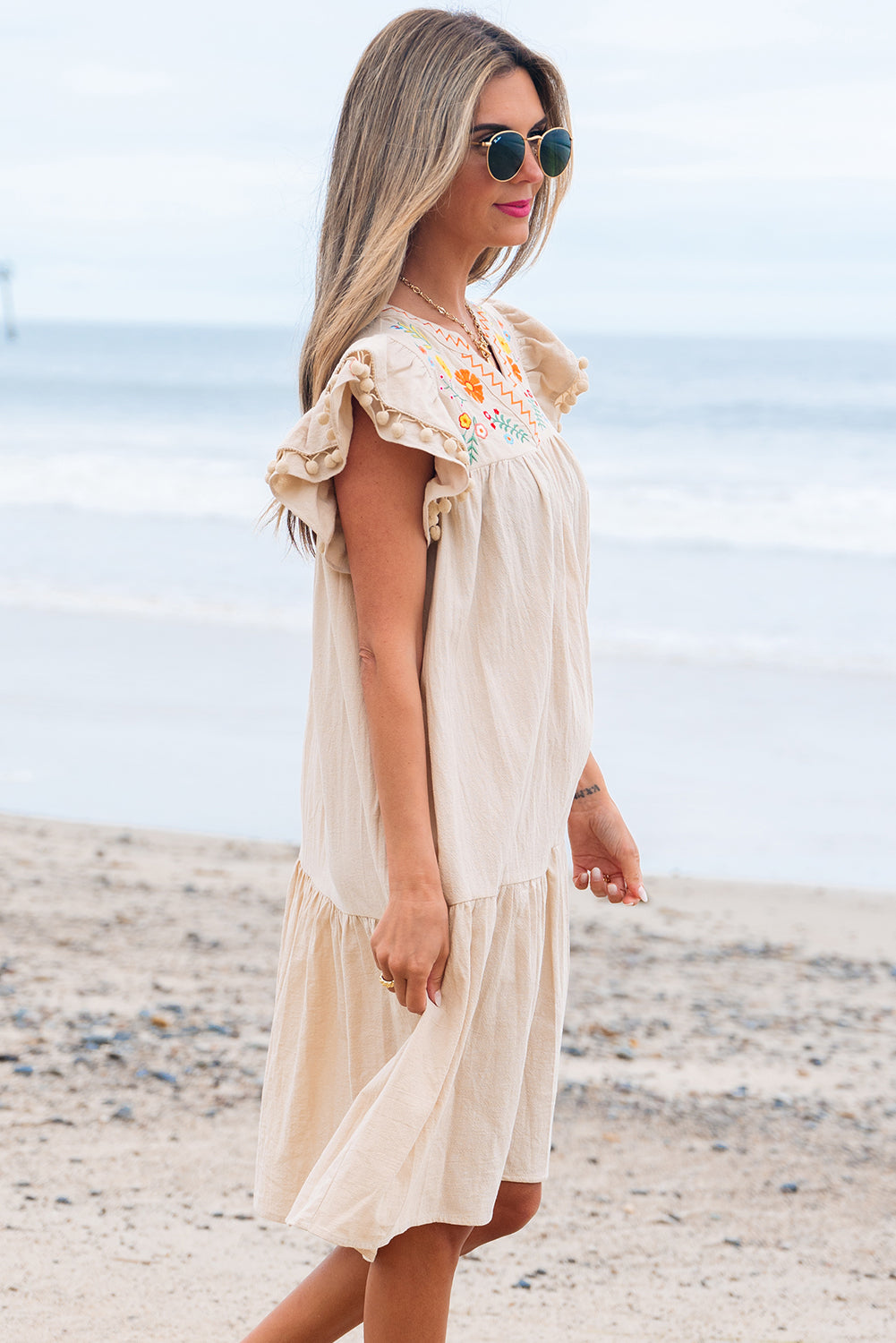 Bohemian Embroidery Flowy Short Dress