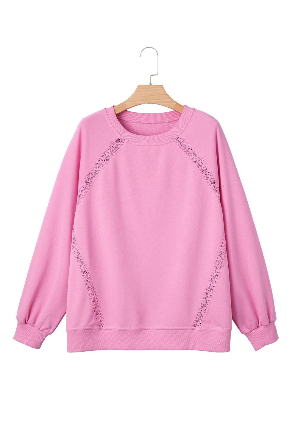Bright Pink Lace Sweatshirt