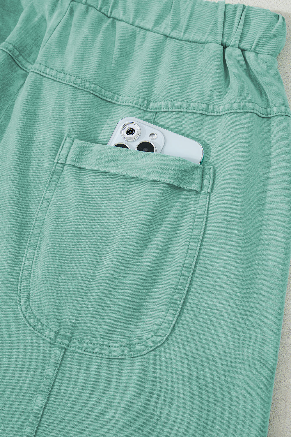 Mint Green High Waist Wide Leg Cargo Pants
