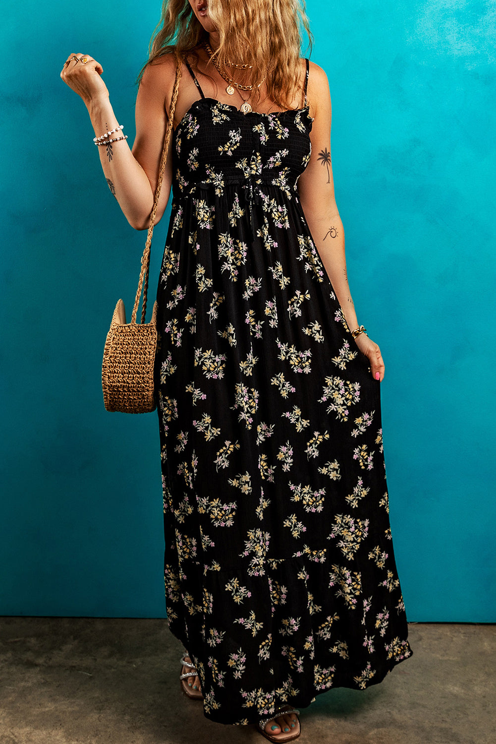Black Floral Maxi Dress