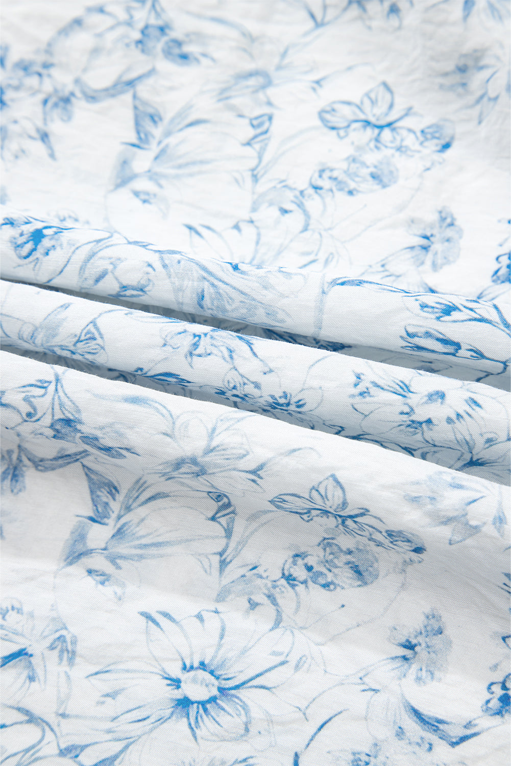 Sky Blue Floral Bow Back Blouse