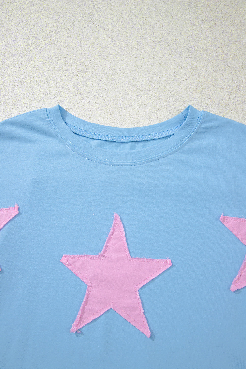 Frayed Denim Star Patched Oversize Shirt