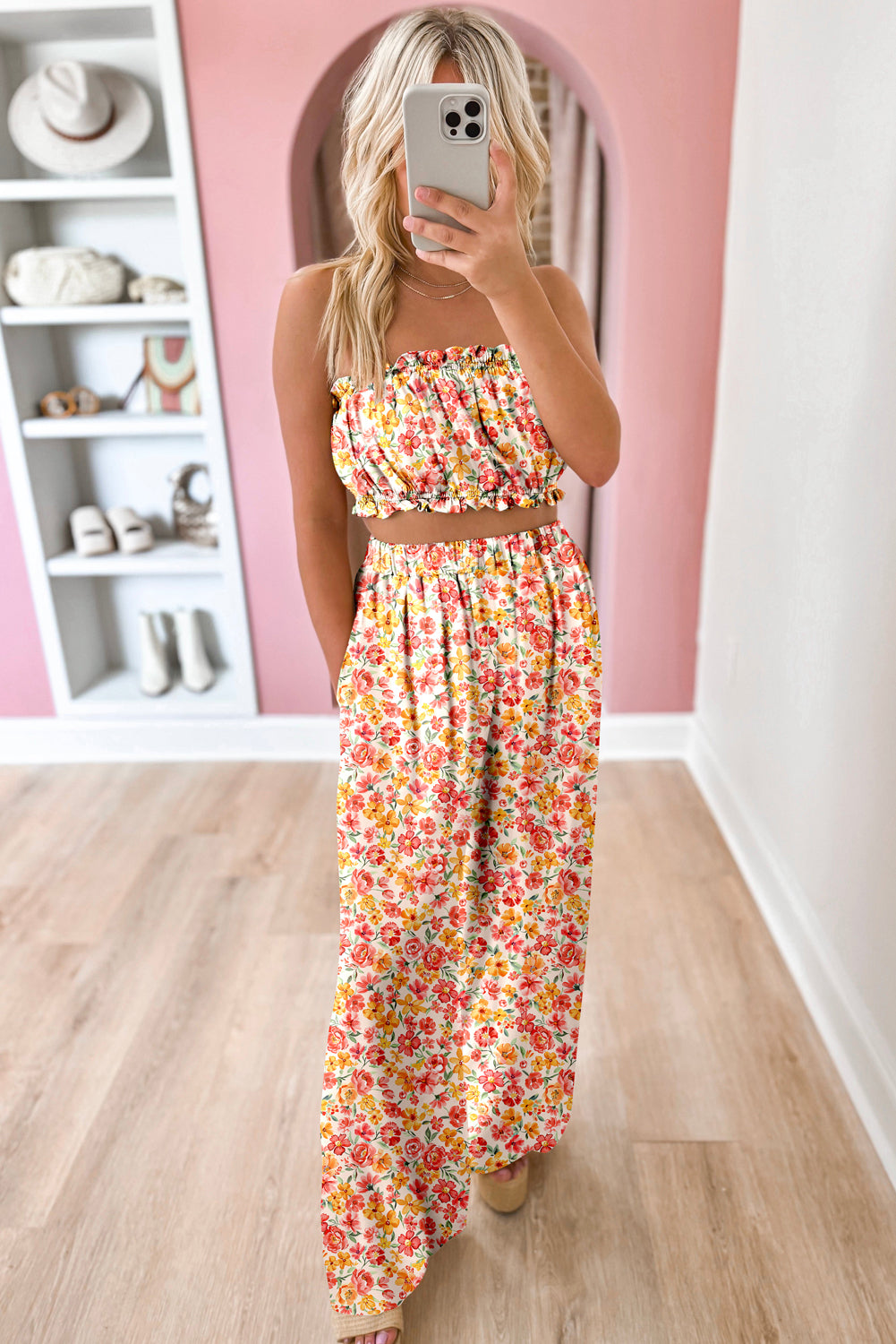 Pink Boho Floral Set