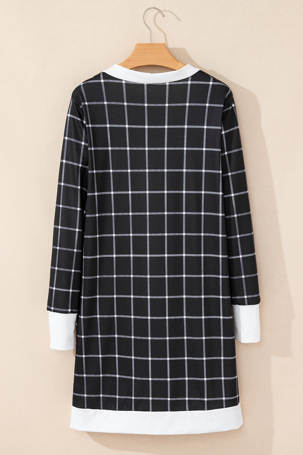 Black Plaid Colorblock Cardigan