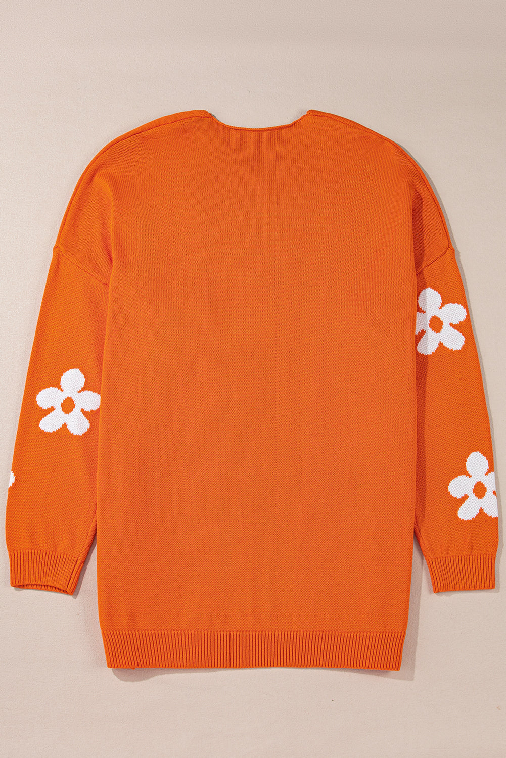Orange Flower Pattern Cardigan