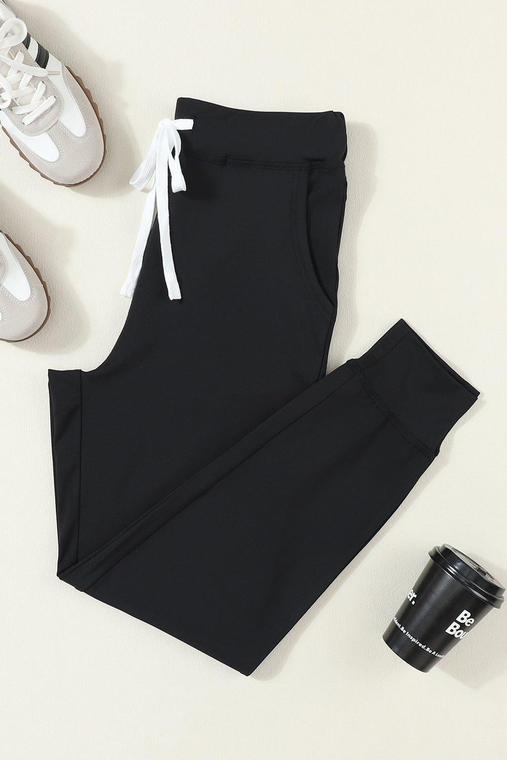 Black Drawstring Pocketed Joggers