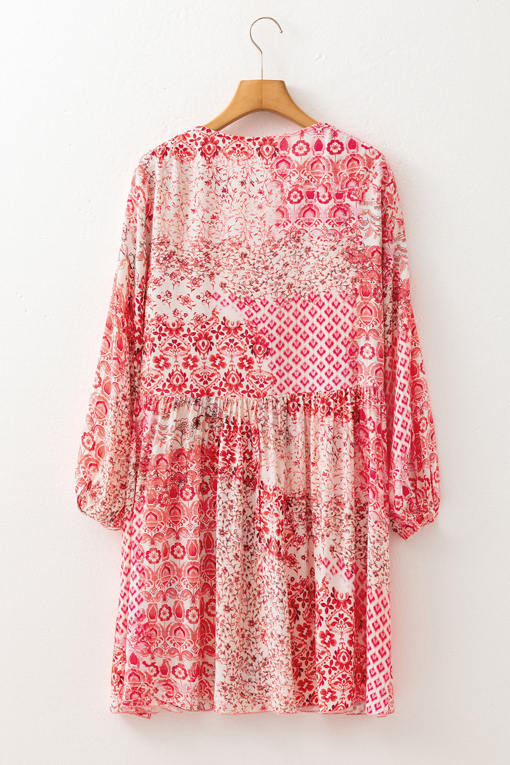 Pink Bohemian Floral Mini Dress